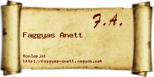 Faggyas Anett névjegykártya